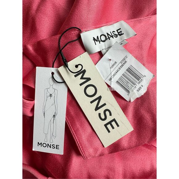 NWT Monse Satin Asymmetric Slash Slip Midi-Dress SIZE 6 $1490 - Picture 13 of 14